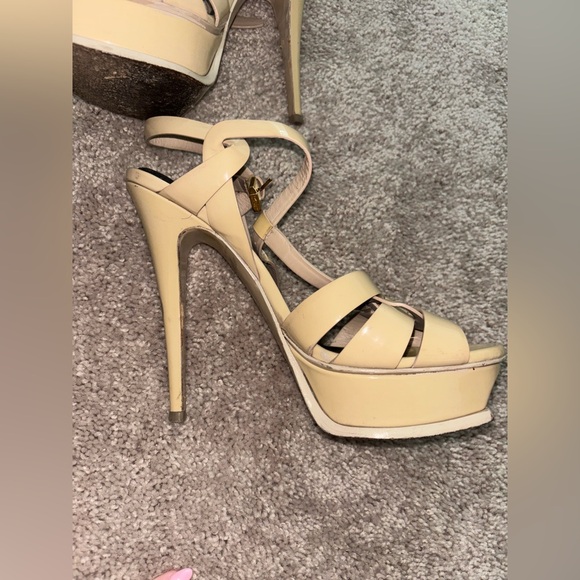 Saint Laurent Tribute, leather platform sandal - Picture 3 of 12